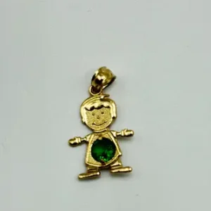 Dije niño piedra verde