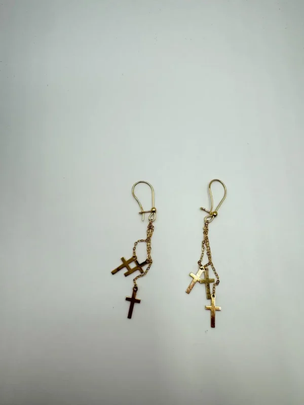 Aretes pendiente cruz