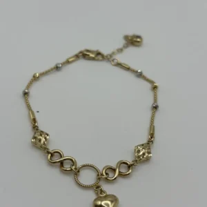 Pulsa colgante  corazón  detalles oro blanco