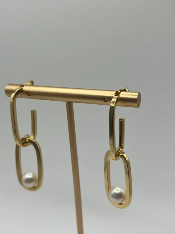 Aretes colgantes con Perla