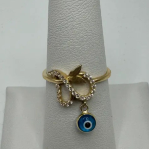 Blue hanging eye ring (Anillo ojito colgando azul 15