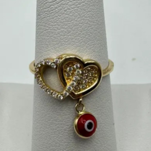 Red hanging eye ring (Anillo de ojito colgante rojo  367
