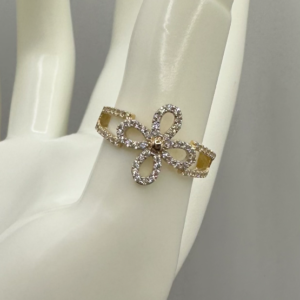 Flower ring with zirconia (Anillo de flor con circonia)  57