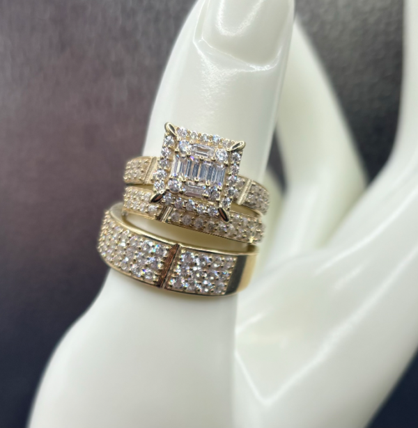 Square stone wedding trio (Trío matrimonio piedra cuadrado 360