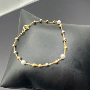 3-gold bracelet with pearl (Manilla de 3 oros con perla ) 604