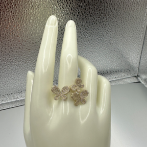 RING WITH THREE BUTTERFLIES AND STONES (Anillo de Tres Mariposas y Piedras )