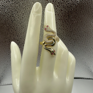 Infinity Symbol Ring with Stones and Plain (Anillo de Cobra con Piedras y Plain