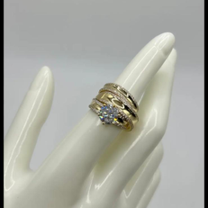 Wedding trio with zirconia (Trío de matrimonio con circonia   307