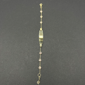 BB bracelet with pink stones (Manilla de bb con piedras rosa)  698