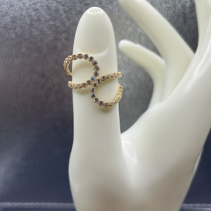 Cross ring with stones (Anillo cruzado con piedras 110