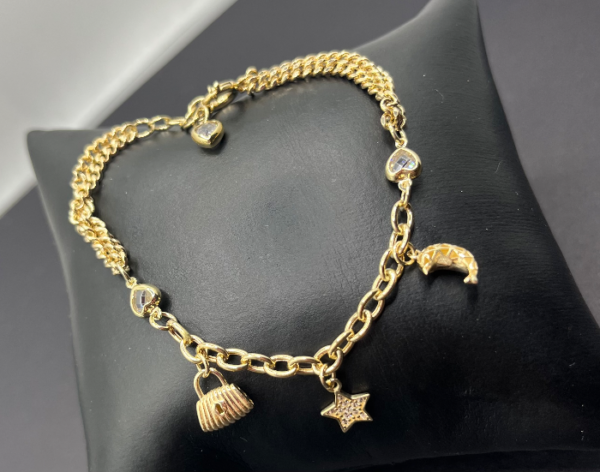 Purse charm handle, moon and star (Manilla de colgante de cartera , luna y estrella)  681