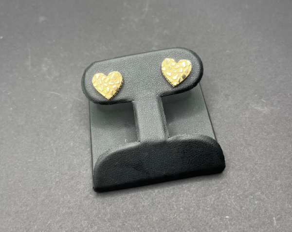 Heart-shaped nuget earrings (Aretes  nuget corazón ) 1132