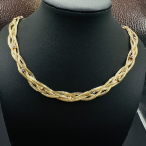 Necklace woven with stones (Collar tejido con piedras 449