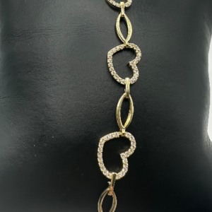 Three Hearts Bracelet with Stones (Manilla de Tres Corazones con Piedras