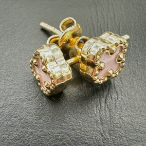 Pink Clover Girl's Earrings (Aretes Clover de Niña en Rosado ) 1111