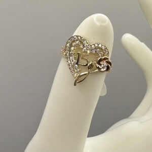 15 ring with flower (Anillo de 15 con flor 107