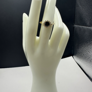 Round black stone ring (Anillo piedra negra redonda) 58