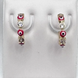 Red-eyed hoop earrings (Argollas de ojitos rojo ) 1155