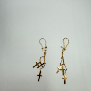 3-cross dangling earrings (Aretes de 3 cruz  colgantes )  1147
