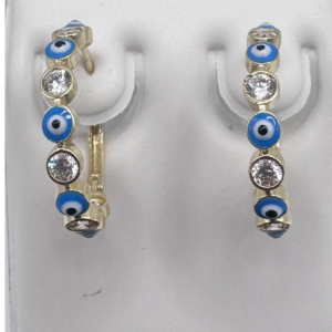 Blue eyed hoops (Argollas de ojitos azul )1154