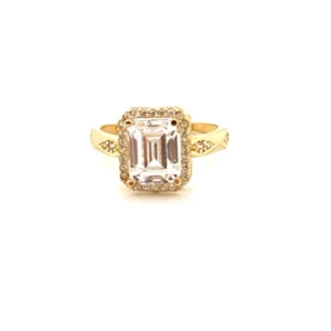 Square white stone ring (Anillo de piedra blanca cuadrada)  207