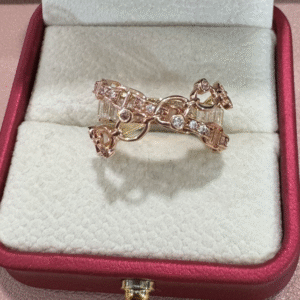 Pink ring linked between chains  (Anillo  rosa enlazado entre cadenas) 279